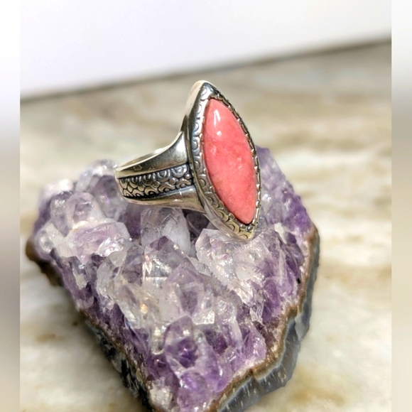 Carolyn Pollack Pink Rhodochrosite Ring - Picture 6 of 8